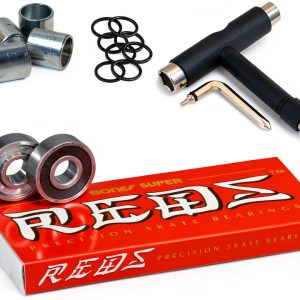 Bones Skateboard Bearings ABEC5 8-Piece Kit with Spacers and T-Tool-0