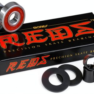 Bones Skateboard Bearings 8 Pack with Rubber Shield and Nylon Retainer-0