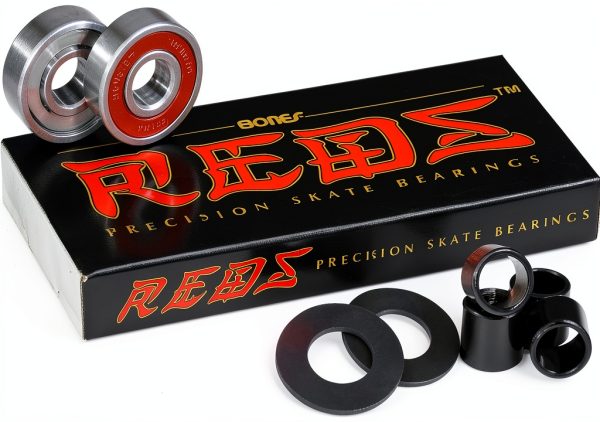 Bones Skateboard Bearings 8 Pack with Rubber Shield and Nylon Retainer-0