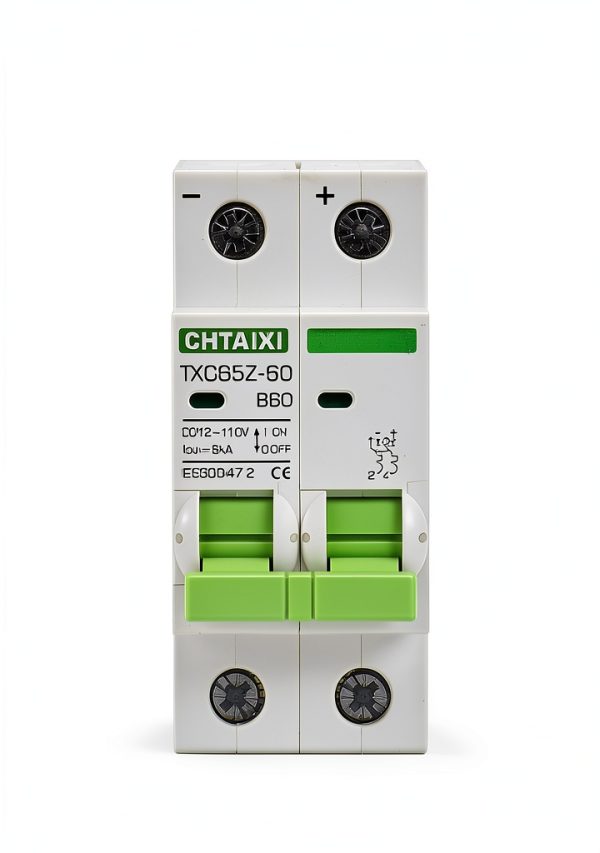 12V-110V DC Miniature Circuit Breaker CHTAIXI 60A 2‑Pole Protector-3