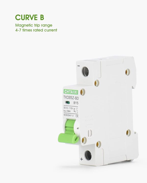 12V-110V DC Miniature Circuit Breaker CHTAIXI 15A 1-Pole Magnetic-4